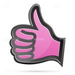 Pink and Black Thumbs Up Icon